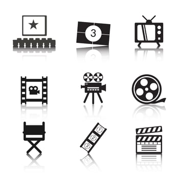 Photo film icon vectors 