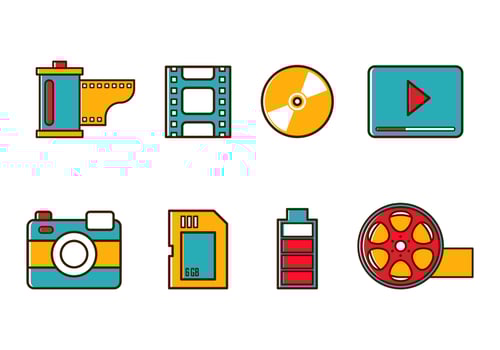 Video and Camera Icons vector