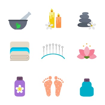 Flat Acupuncture Vectors