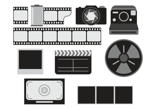 Set Of Photo Negative Icon vector