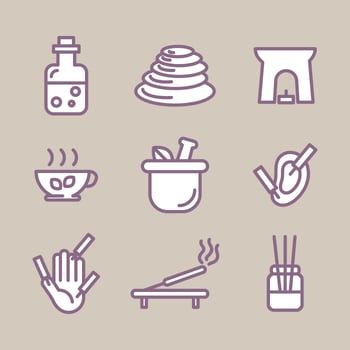 Outlined Set Icon About Alternative Ways Of Relaxing vector