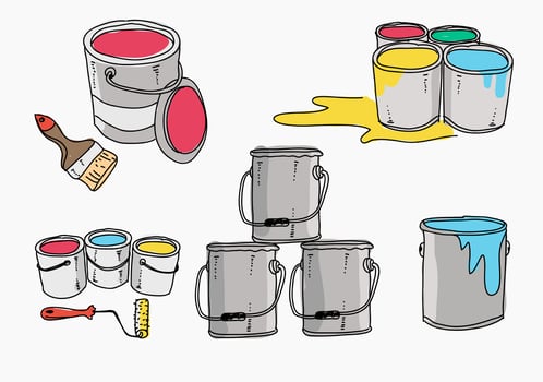 Paint Pot Hand Drawn Illustration Vector