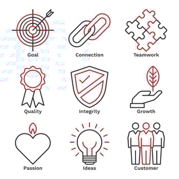 Company Core Value Icons vector