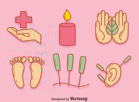 Hand Drawn Acupuncture Vector