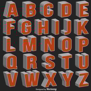 Vector 3d Font
