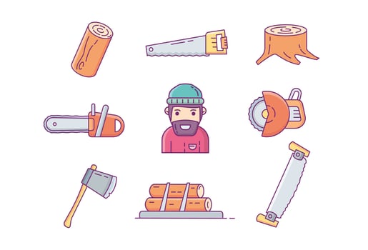 Woodcutter Icon Vectors 