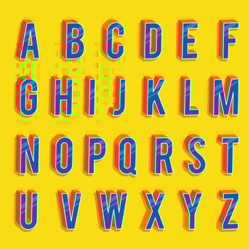3D Fonts Vector