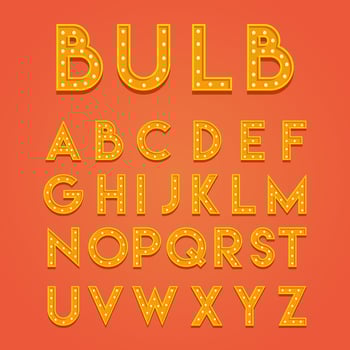 Bulb 3D Fonts Vector