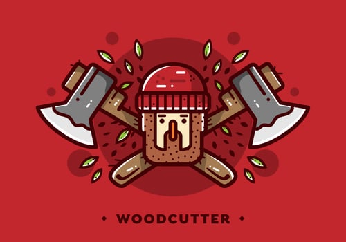 Lumberjack Woodcutter Badge Vector