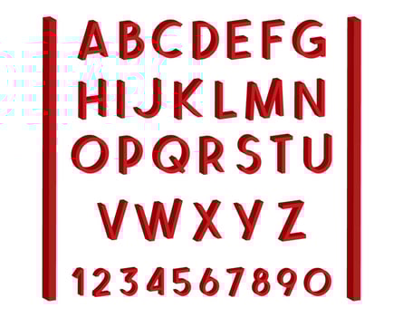 3d font vector set