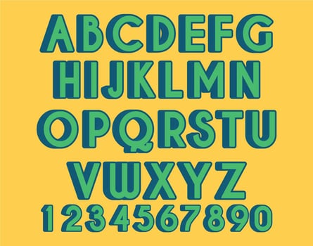3d font vector set