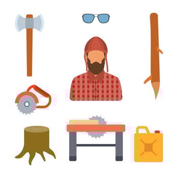 Flat Lumberjack Vectors