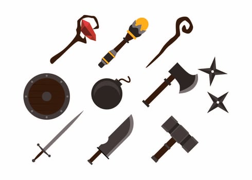 Free Colorful Games Weapon Icon Vector