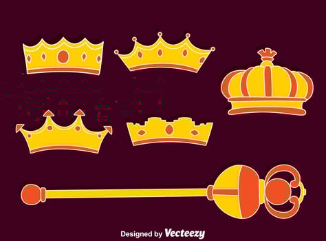 Royal Sceptre And Crown Vector