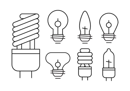Linear Light Bulb Set vector