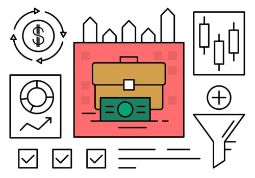 Linear Web and Business Elements vector