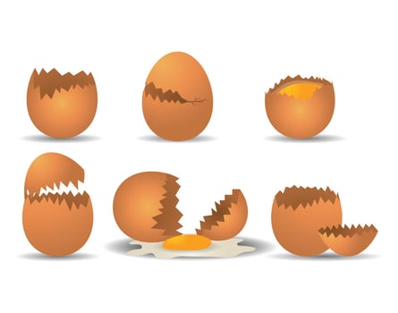 Broken egg vector set