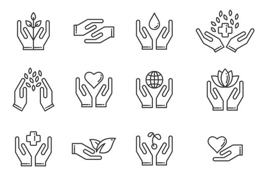 Healing Hands Icons Vector