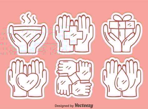 Sketch Healing Hands Element Vector