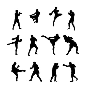 Muay Thai Silhouette vector