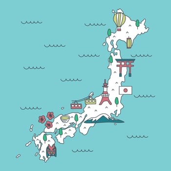 Japanese Map Vector 