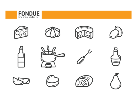 Fondue Icons Vector