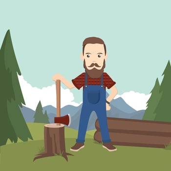 Woodcutter Illustration Free Vector
