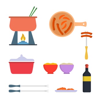 Flat Fondue Vectors