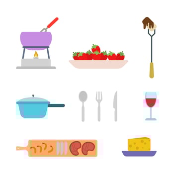 Flat Fondue Vectors