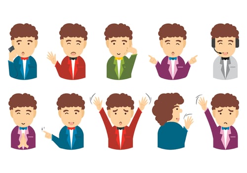 Set Of Contact Me Avatar Vectors
