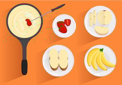 Fondue Top View Free Vector