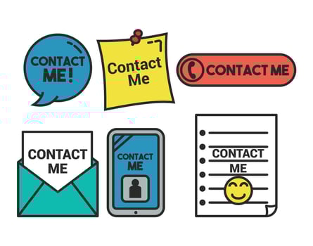 Contact me vector set