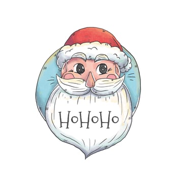 Cute Santa With Long Beard And Quote vector