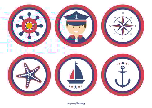 Cute Nautical Badge Collection vector