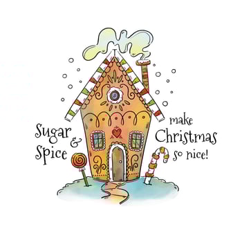 Cute Gingerbread House With Snow And Candies With Christmas Quote vector