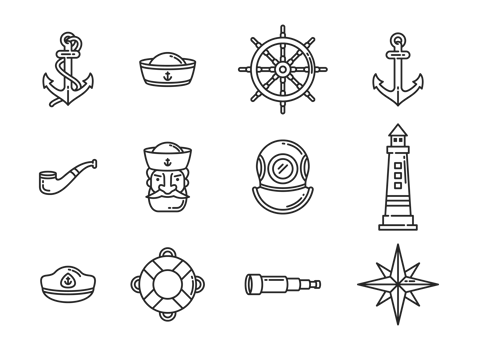 Seaman Icons Vector