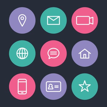 White Icons For Mailing vector