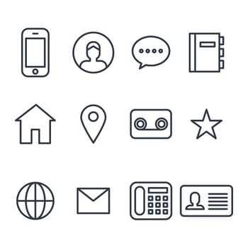 Contact Outlined Icons vector