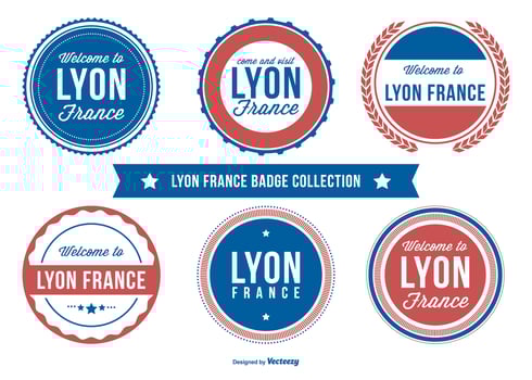 Lyon France Badge Collection vector