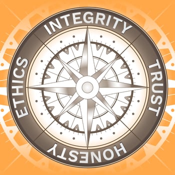 Corporate Integrity Compass Sign Concept vector