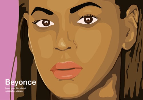 Illustration Face Beyonce vector