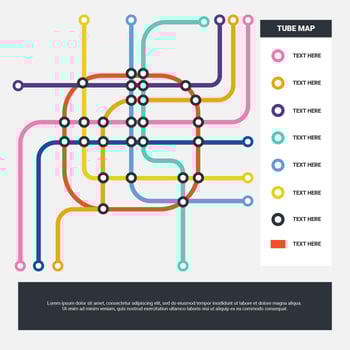 Abstract Color Tube Map Stock Vector Background