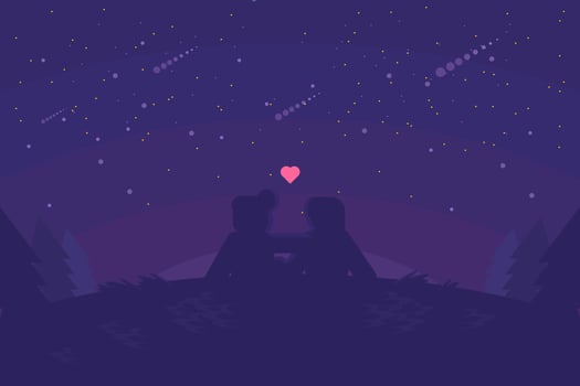 Romantic Date with Stars Above Illustration vector