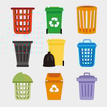 Free Color full Waste Basket Vector