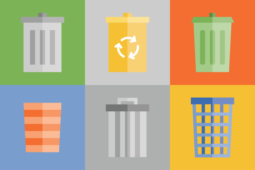 Waste Basket Icon Pack vector