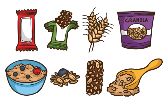 Hand Drawn Granola vector