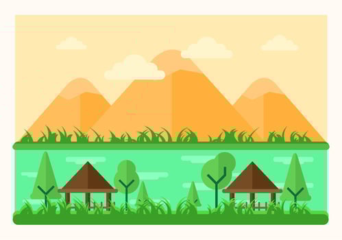 Flat Green Cove  vector