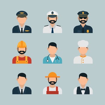 Avatars Profession Icons vector
