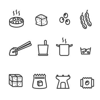 Soy Tofu Icons Vector