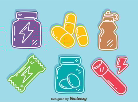 Colorful Supplement Icons Vector